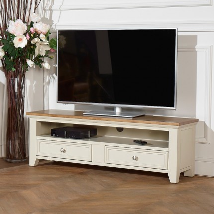 Meuble TV en pin, 2 tiroirs,1 niche - ARCHER
