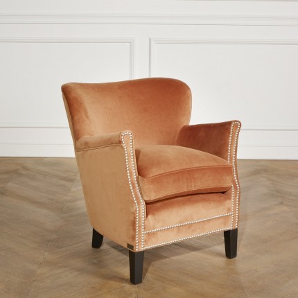 MAX - Fauteuil club clouté en velours