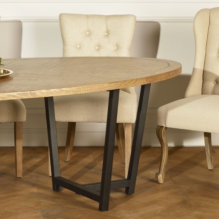 JACKSON - Modern style oval dining table, wood and metal, 8/10 seats