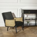 Fauteuil vintage canné noir, CUBA
