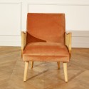 Fauteuil vintage canné caramel, CUBA