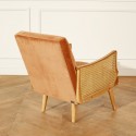 Fauteuil vintage canné caramel, CUBA