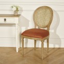 Chaise Médaillon en cannage caramel