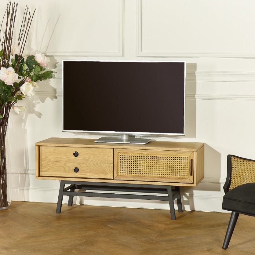 meuble-tv-scandinave-en-ch-ne-et-cannage-1-porte-1-tiroir