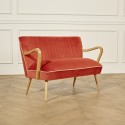 Banquette vintage velours brique