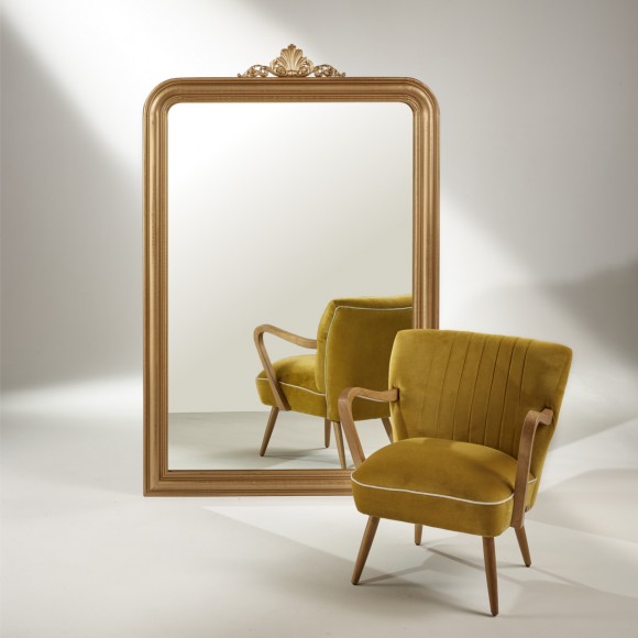 Miroir doré Amandine en bois par robin des bois