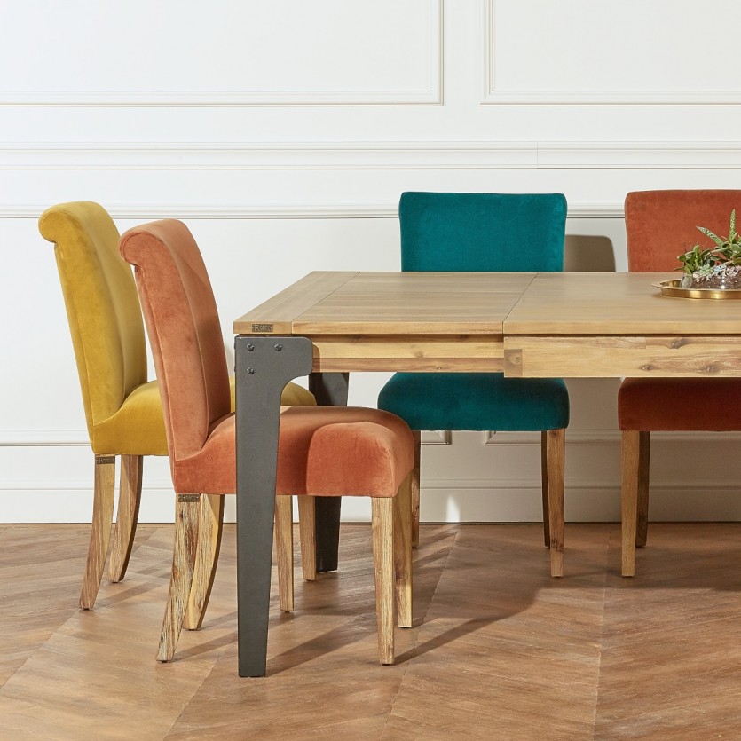 Table industrielle carrée avec rallonge robin des bois