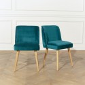 Chaises Apolline en chêne et velours