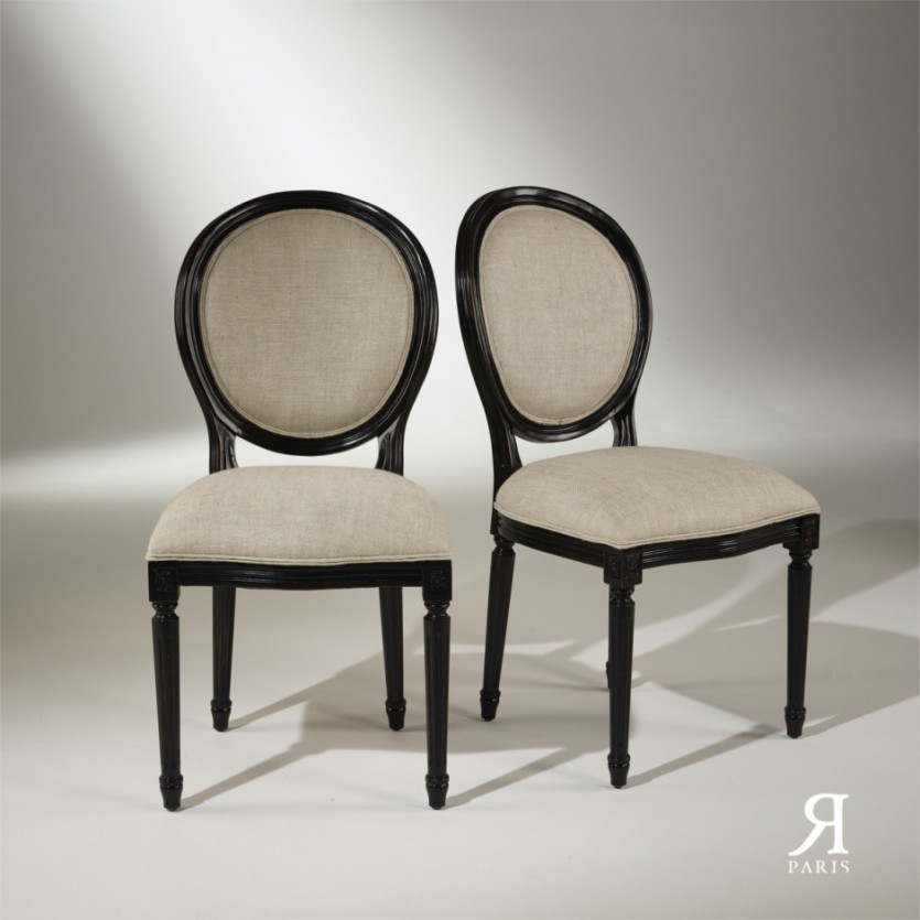 chaise medaillon noir et bois chaise medaillon noir et bois