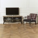 Meuble TV bois, 1 tiroir, 2 rangements ALIENOR