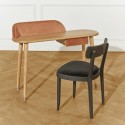 Bureau console en chêne et velours, DAVIS