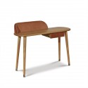 Bureau console en chêne et velours, DAVIS