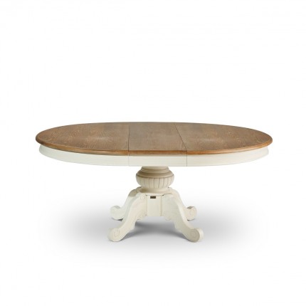 Table ronde à rallonge blanche robin des bois