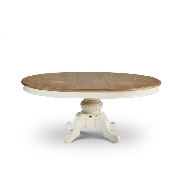 Table ronde à rallonge blanche robin des bois