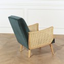 Fauteuil vintage canné caramel, CUBA