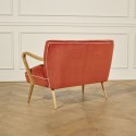 Banquette vintage velours bleu