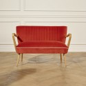Banquette vintage velours bleu