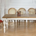 Table extensible de repas blanche shabby chic Montgomery fabriqué par robin des bois