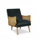 Fauteuil vintage canné caramel, CUBA