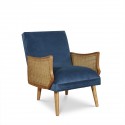 Fauteuil vintage canné caramel, CUBA