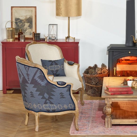 Fauteuil Bergère - VICTOR, BLEU DESERT