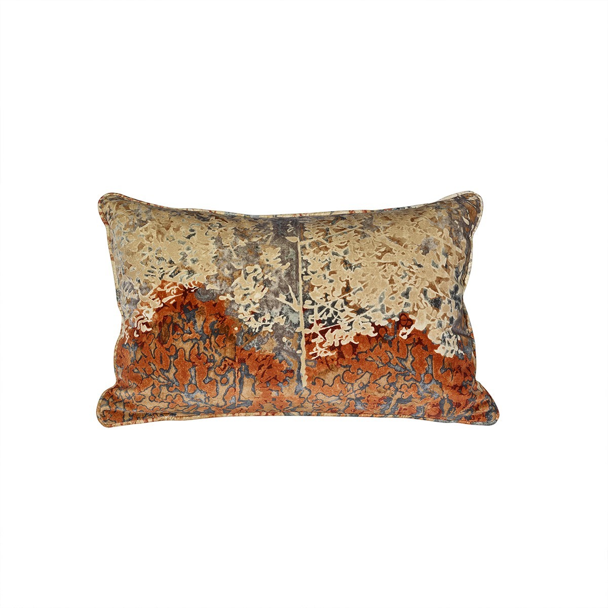 DAVOS Rechteckiges Kissen aus bedrucktem Samt, 51 x 30 cm