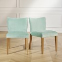Chaises velours MELANIA, celedon