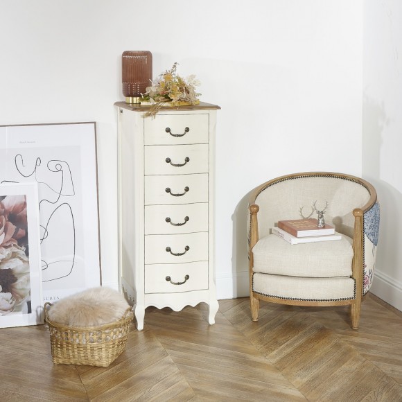 Petit Fauteuil tonneau CAROLE, Fleur de pavot