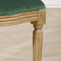 Chaises Médaillon, chêne et velours vert, lot de 2