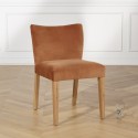 Chaise velours MELANIA, caramel