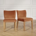 Chaises velours MELANIA, caramel