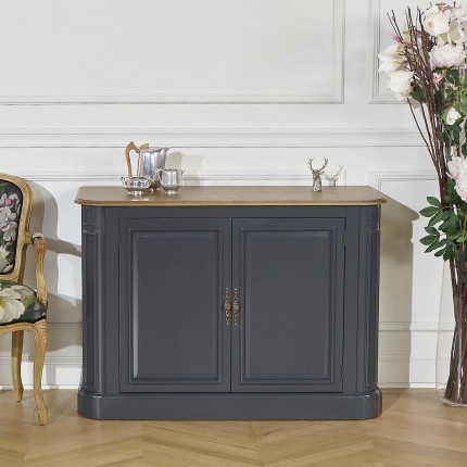 Buffet plateau chêne 2 portes, gris anthracite, DANIEL