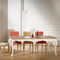 LOURDES - Table à manger style classique en chêne, 6/8 couverts
