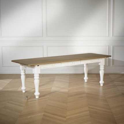 grande table à manger de cuisine blanche robin des bois 