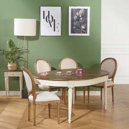 table repas ronde blanche robin des bois