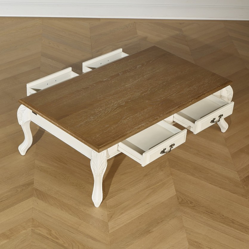 Table Basse Marianne Shabby chic, blanche