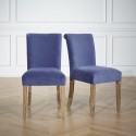 Chaise velours Alix bleu marine
