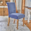 Chaise velours Alix marine 