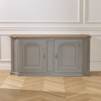 ELISABETH - Shabby chic oak sideboard, anthracite gray
