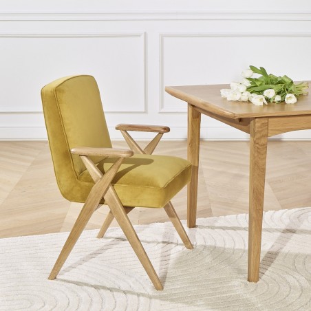 Fauteuil de table scandinave en velours