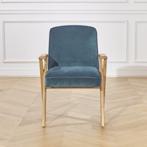 Fauteuil de table scandinave en velours