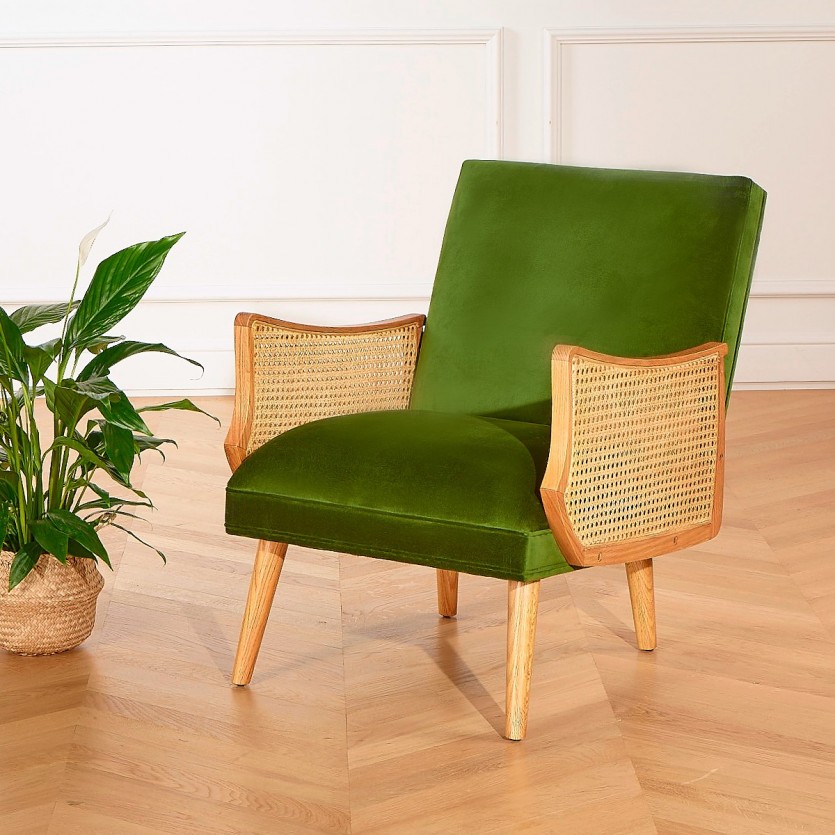 Bureau vintage en bois massif ciré des années 60