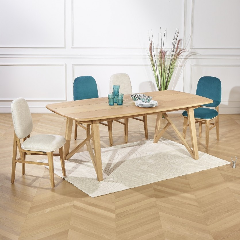 Table extensible moderne chêne massif robin des bois