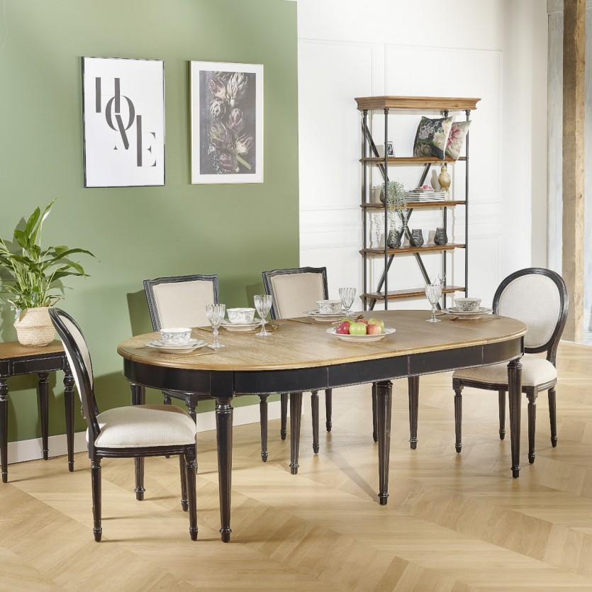 table ronde extensible noire robin des bois