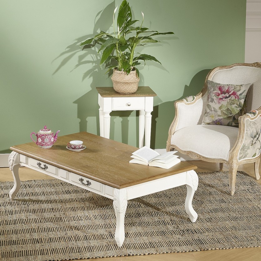 Table Basse Marianne Shabby chic, blanche