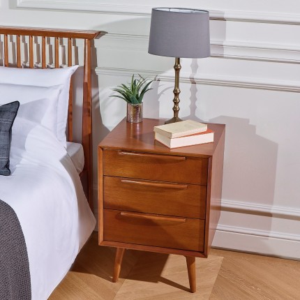 Table d appoint scandinave en bois 3 tiroirs