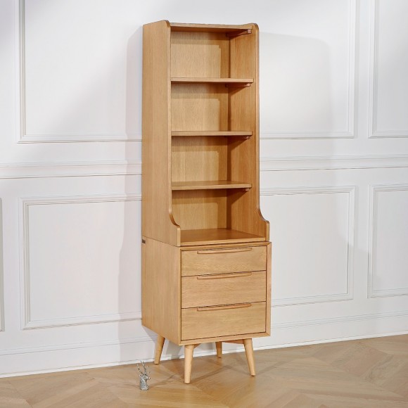 Bibliothèque meuble bois naturel 6 étagères - Sine Référence : CD_Bb47A