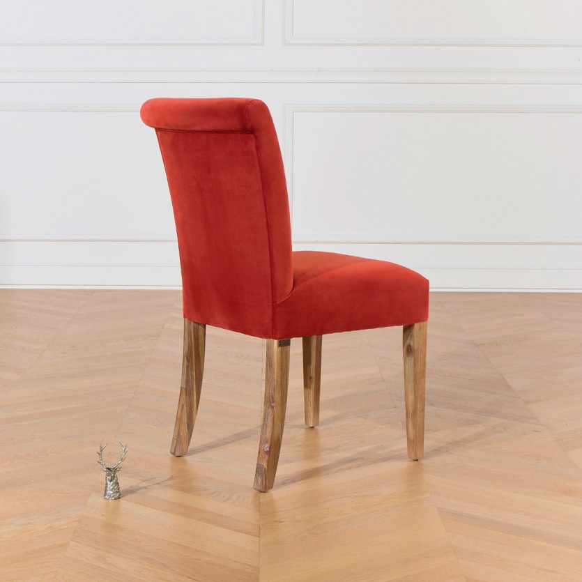 Chaise velours Alix brique