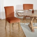 Chaise velours Alix brique