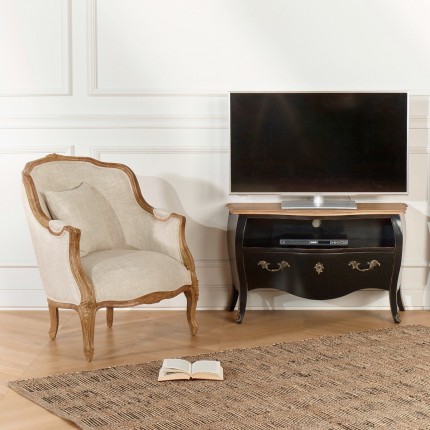 Fauteuil bergère, lin premium, VICTOR